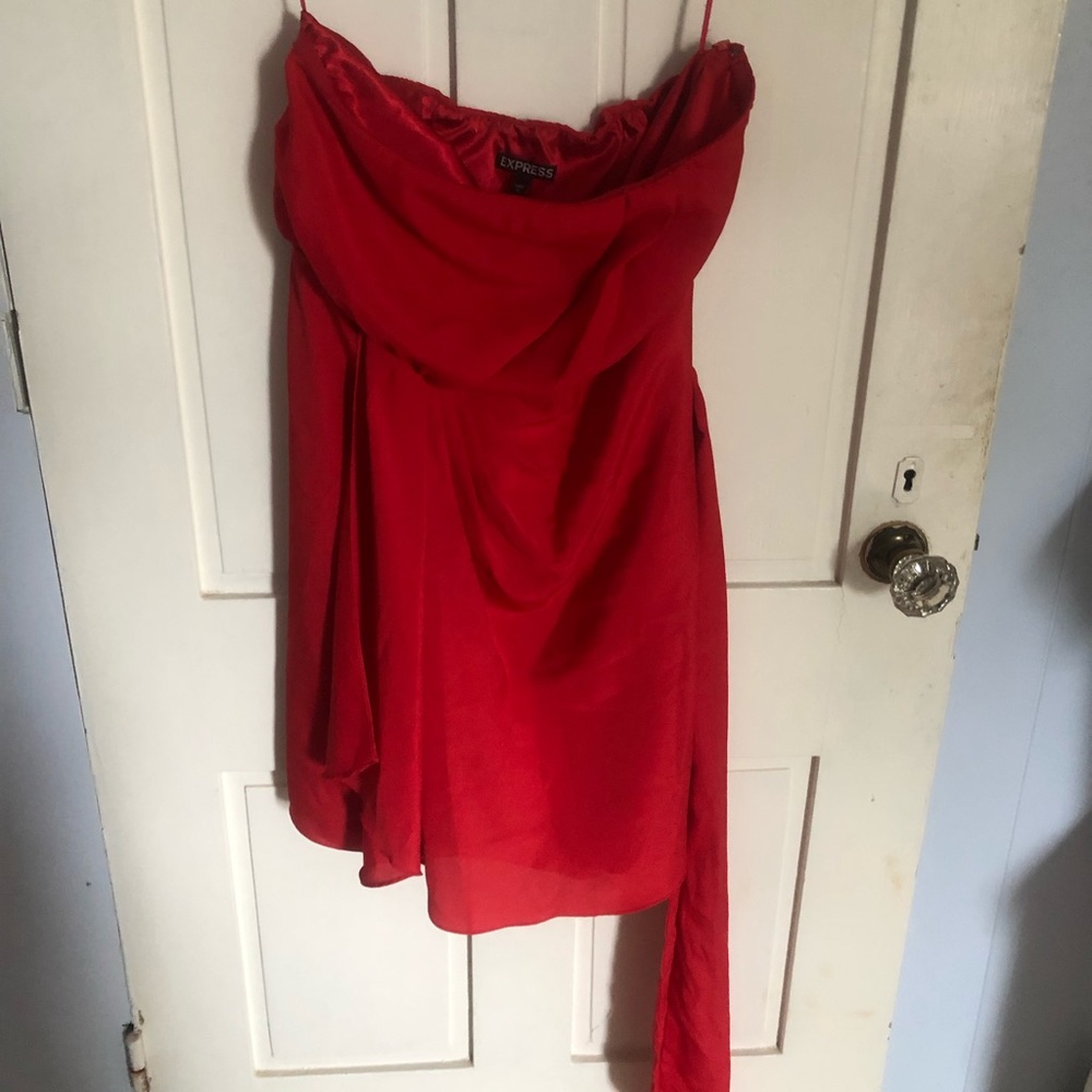strapless red dress!